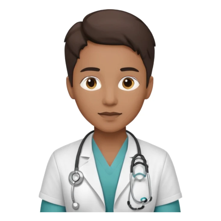 androgynous physician no stethoscope and medium tone skin NO stethoscope sticker