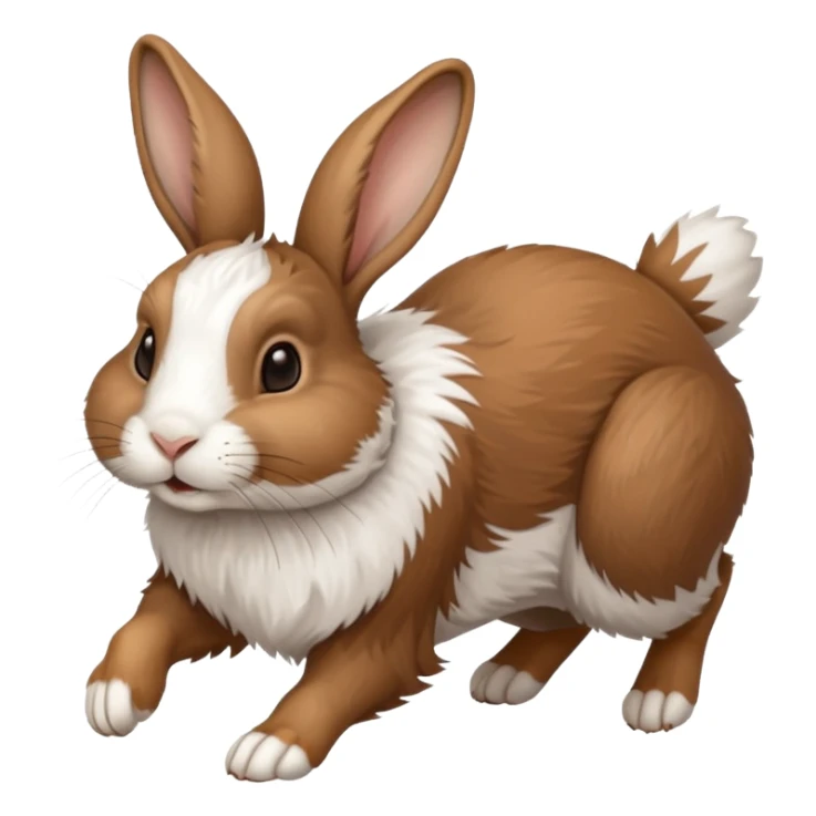 High resolution of a running farm rabbit sticker
