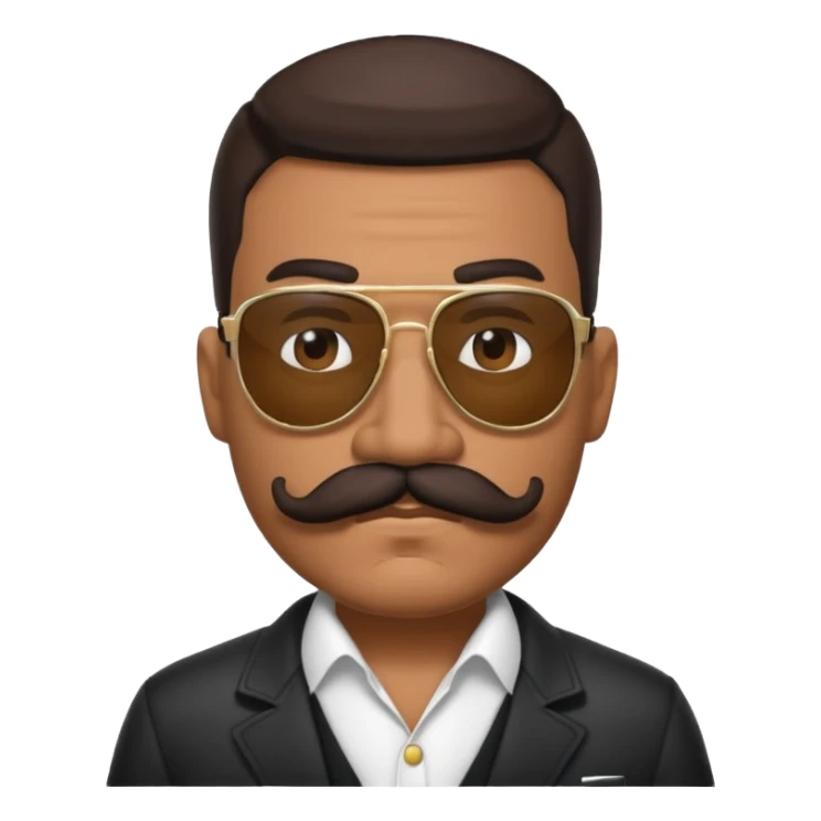 Hispanic gangster with big mustache and sunglasses  sticker