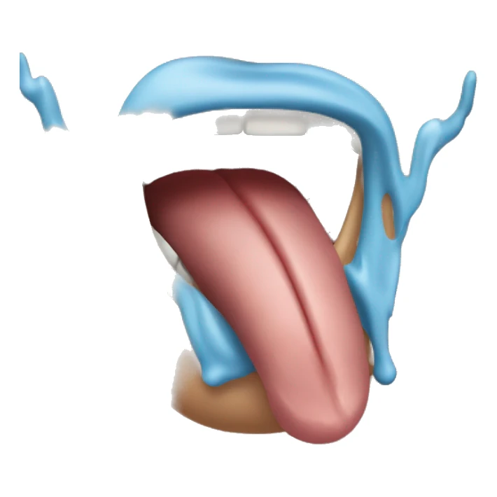 the tongue inside the man's mouth is blue  sticker