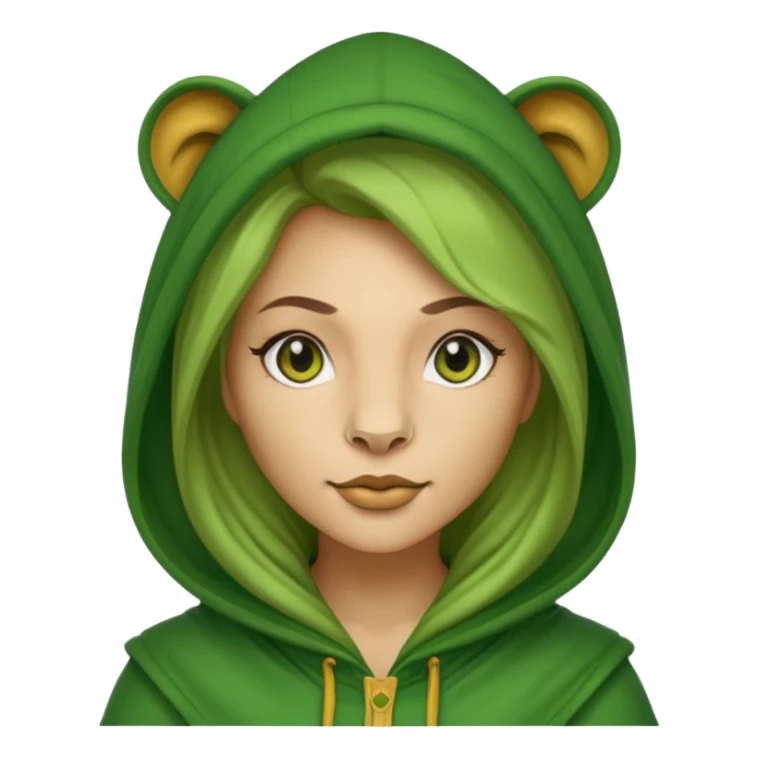 green Hooded lion woman sticker