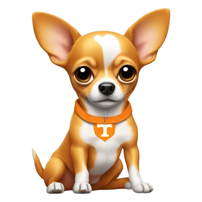 chihuahua wearing University of Tennessee orange sticker