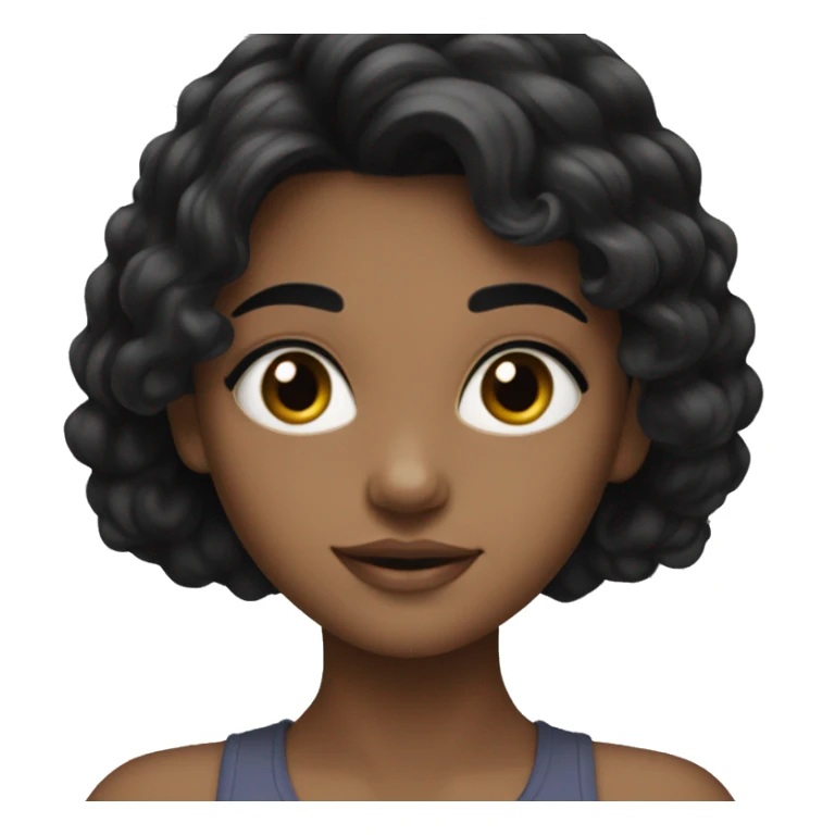 girl with black hair on gelik sticker