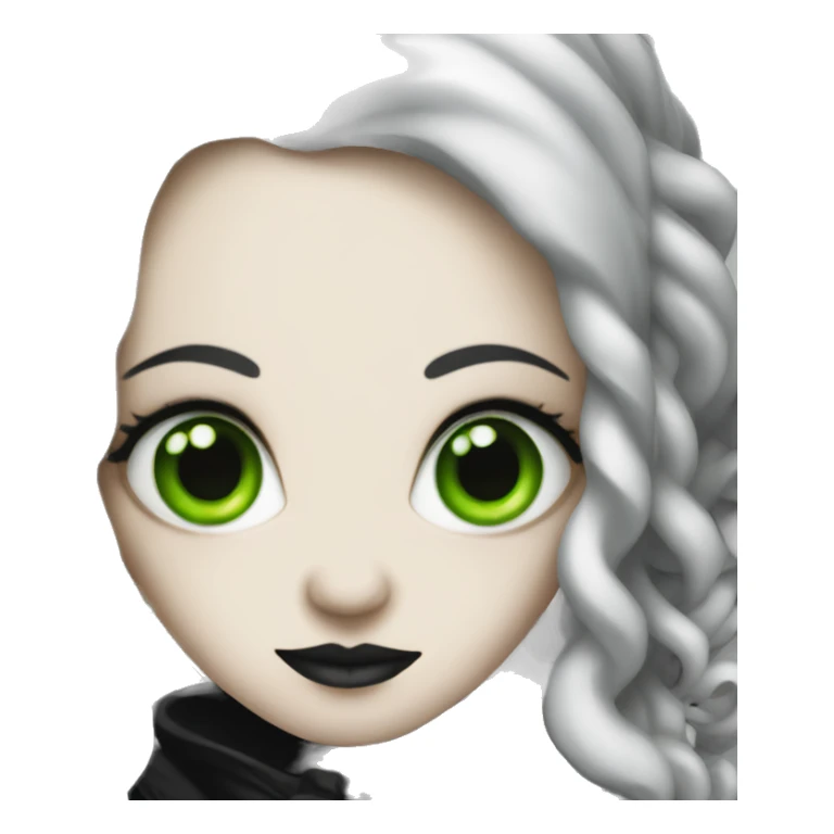 Goth lady with green eyes with tentacles sticker
