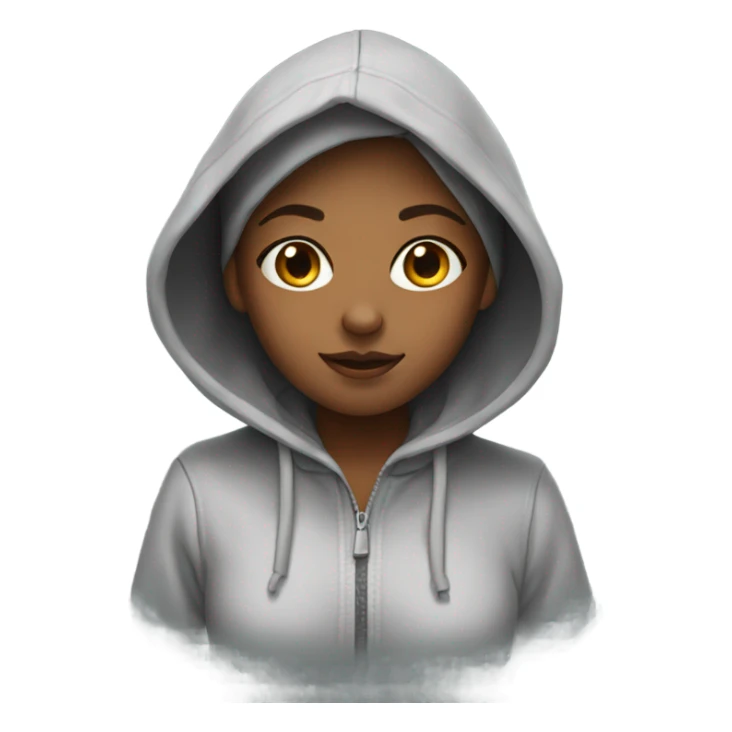 Girl wearing hoddie sticker