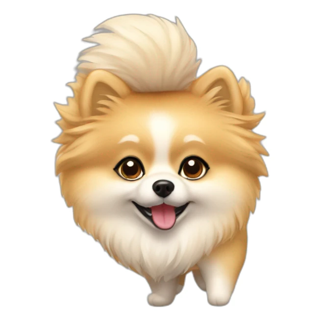 cream pomeranian cheerleader sticker