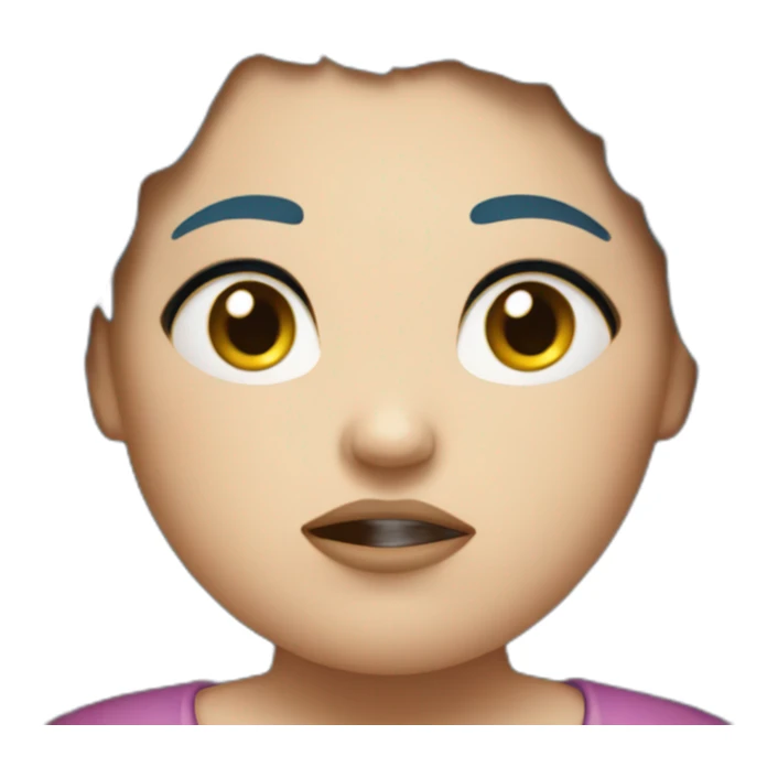 obese girl, bleu hairs, really angry sticker