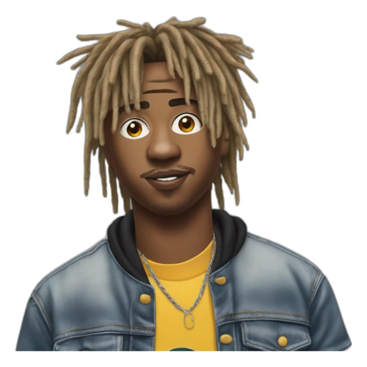 Juice wrld le rappeur américain décédé en 2019 en format réaliste avec le bouc et les dread locks courtes sticker