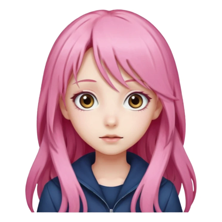 Anime girls with long pink hair sticker