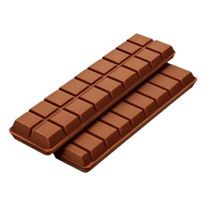 Illustrate a KitKat bar unwrapped, showing four chocolate fingers side by side. sticker