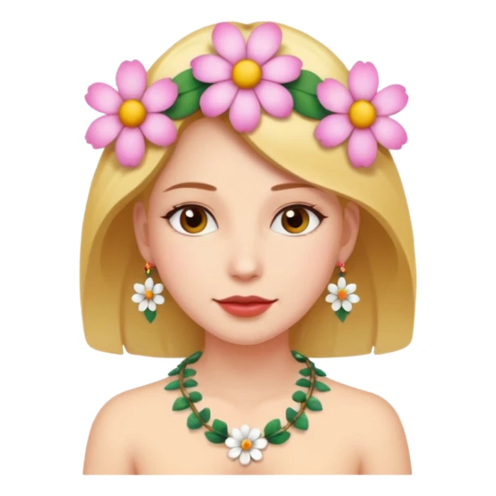 woman with a flower necklace sticker