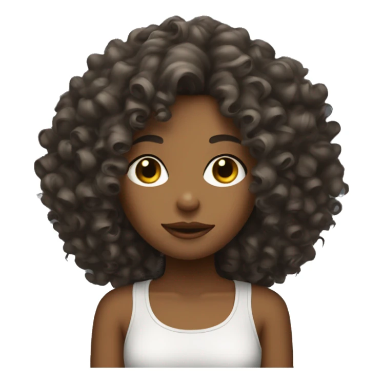 Rockstar girl with curly hair  sticker