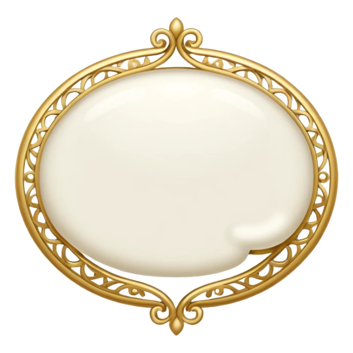 A white thought bubble with elegant golden details and accents sticker