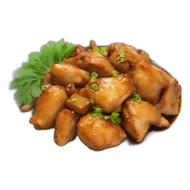 chicken pork adobo dish on a white plate sticker