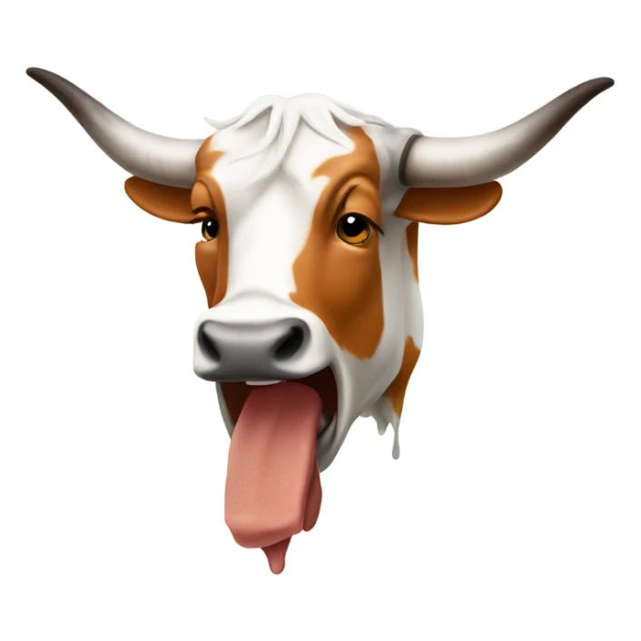 Very sad Texas longhorn crying large tears from his eyes and his mouth open sticker