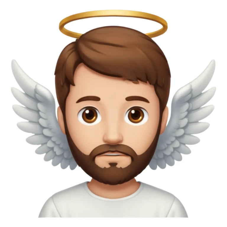 angel with brown hair and brown beard sticker