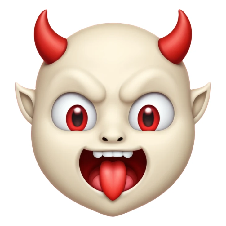 Devil's face? With heart-shaped eyes. An open, drooling mouth. sticker