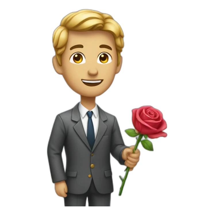 Un homme qui donne une rose sticker
