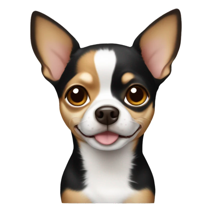 chihuahua black and brown with white neck sticker