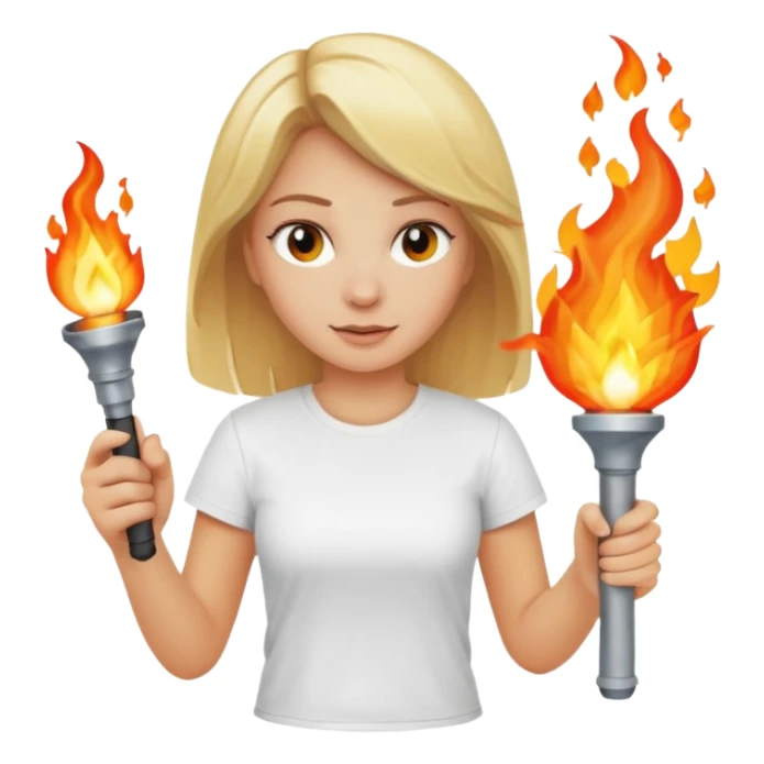 white tshirt blonde woman The torchbearer sticker