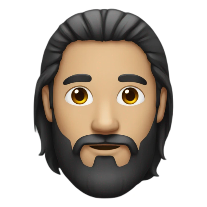 dark long hair man with small beard sticker