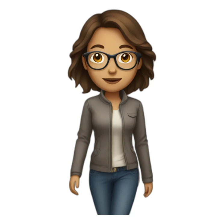 brown-hair-woman-with-glasses-walking sticker