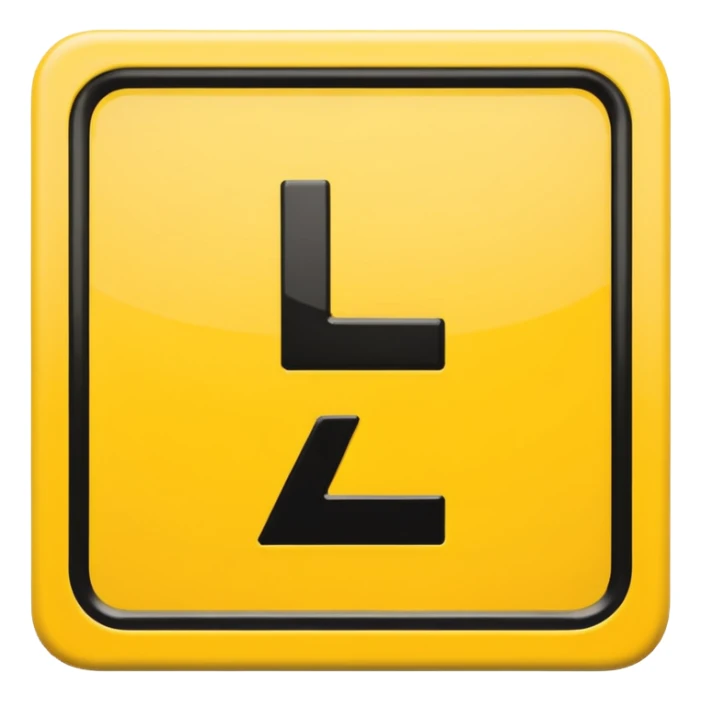  L plate emoji with yellow background and black text sticker