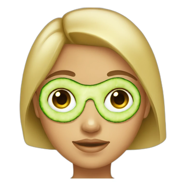 Girl with cucumber on her eyes sticker