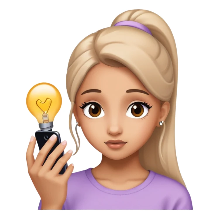 Chica viendo Ariana grande sticker