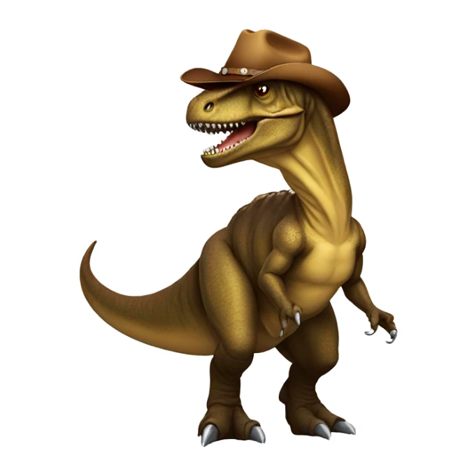 tyrannosaurus rex with a cowboy hat sticker