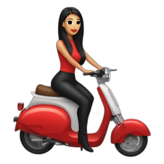 minimalist red moped with kim kardashian sticker