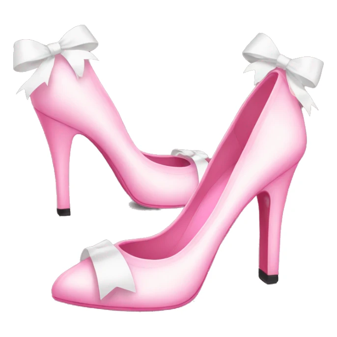 Pink high heels with white ribbons on them sticker