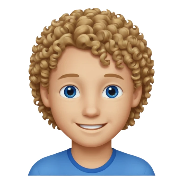 Boy with curly dark blonde hair and blue eyes  sticker