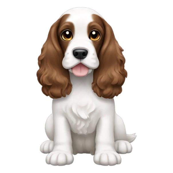 White brown and black English cocker spaniel sticker