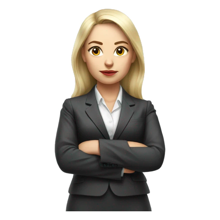 Russian woman full length in suit photorealistic serious sticker