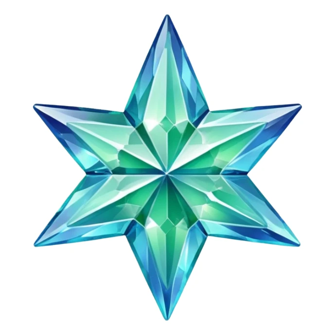 crystal star with green-blue hues sticker