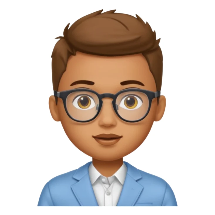 generate a pretty bratz boy with spectacles on, slightly healthy, tan sticker