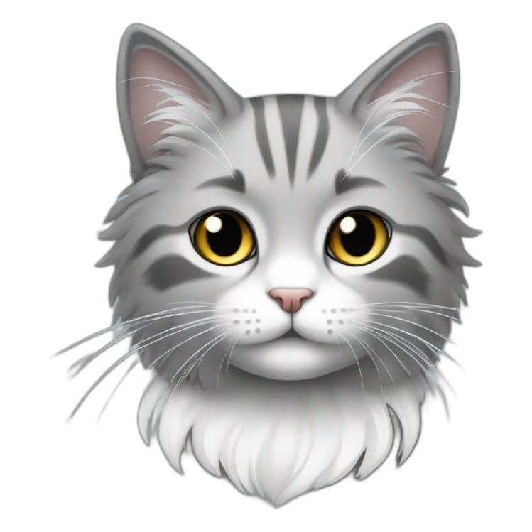 spenny boy cat very gray and little white long haired cute sticker