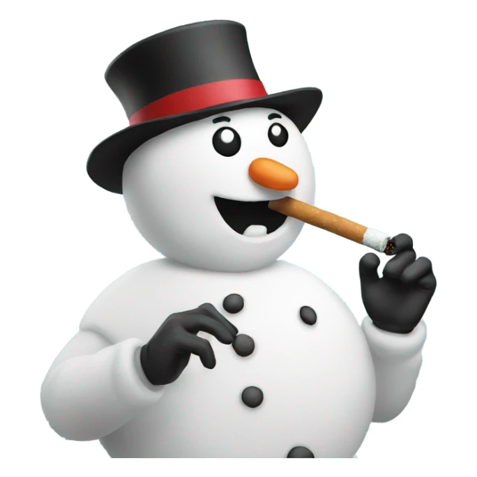 snowman smoking sticker