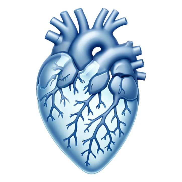 Anatomical heart fully composed of ice.  sticker