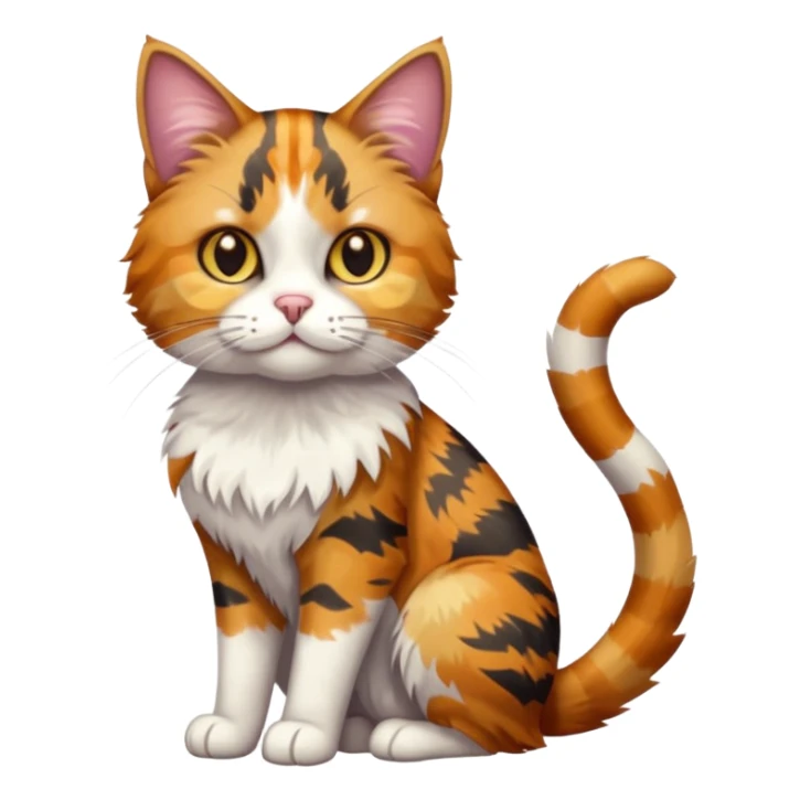 full body colourful light patched calico tabby cat with hazel eyes sticker