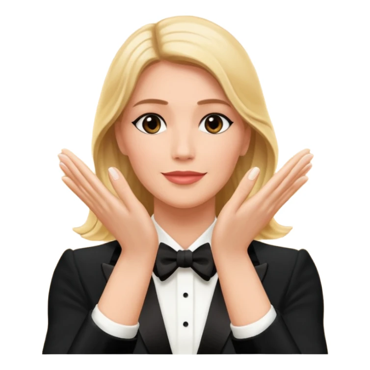 hand clapping with very long fingers like nicole kidmans hands clapping at the 2017 oscars sticker