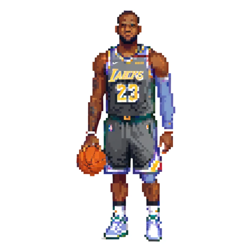 LeBron James in basketball uniform sticker
