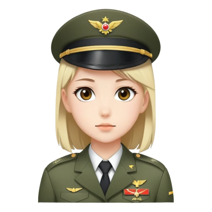anime girl in military uniform sticker
