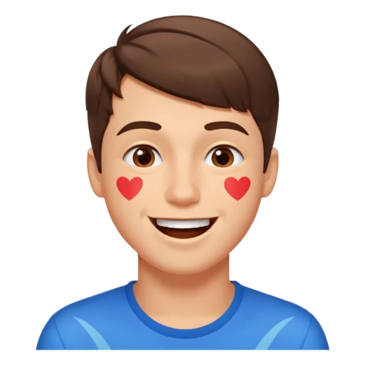 A guy with kiss mark all over his face acting crazy sticker