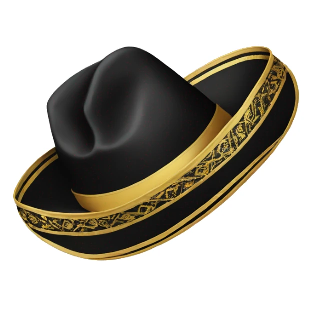 Black with gold trim Mexican mariachi sombrero hat sticker