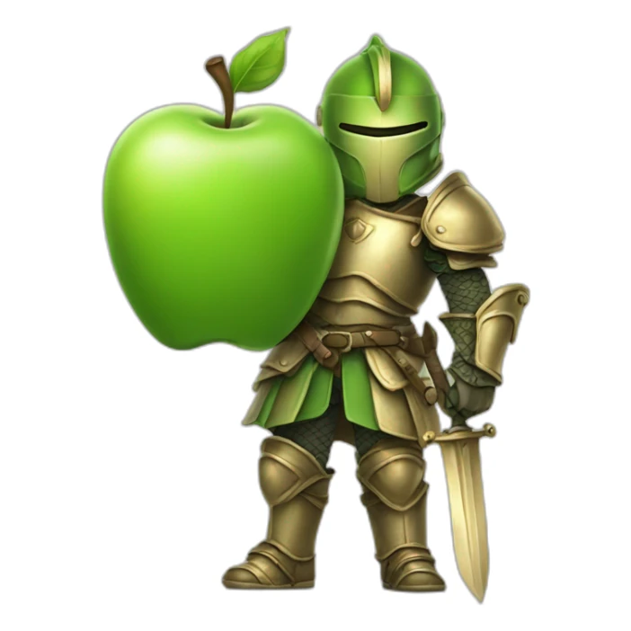 greeen apple knight? holding laptop sticker