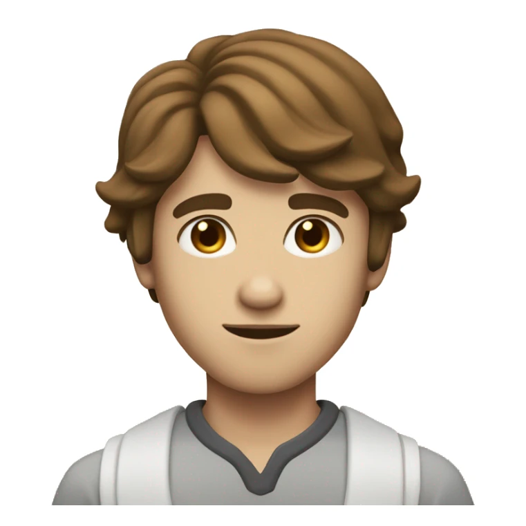 a white skin,  brown and straight  hair sharp jawline boy sticker