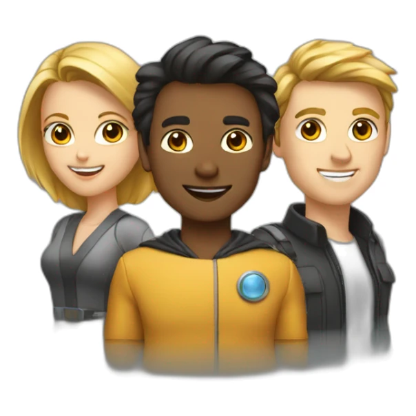 3 great data heros, 2 females, 1 male sticker