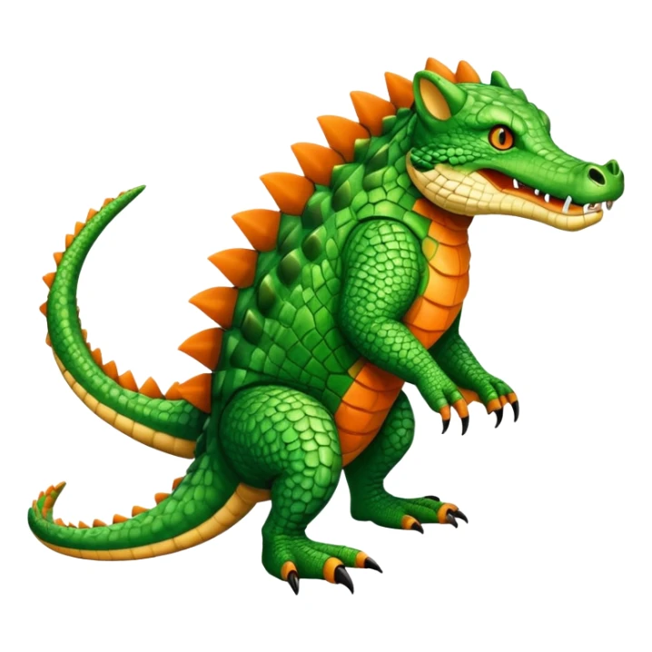 Crocodile-Bobcat-Fakémon-hybrid-creature with a long muzzle, full body sticker